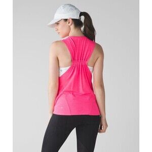 Lululemon In A Cinch Tank Heathered Neon Pink Women’s Size 2